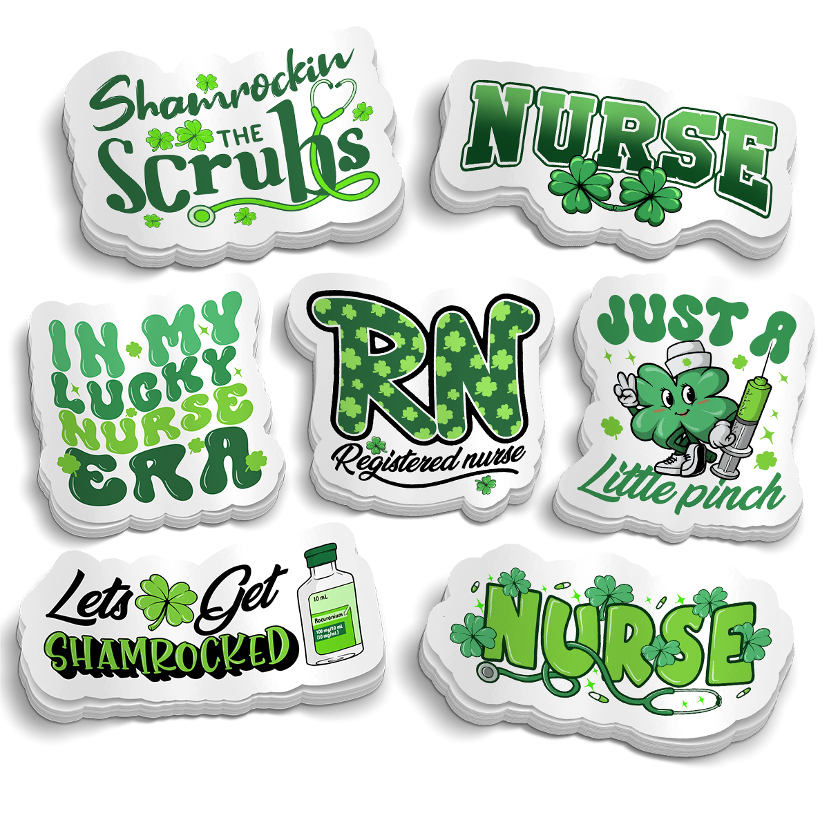 St. Paddy's Day Nursing Collection (7 Sticker Pack)