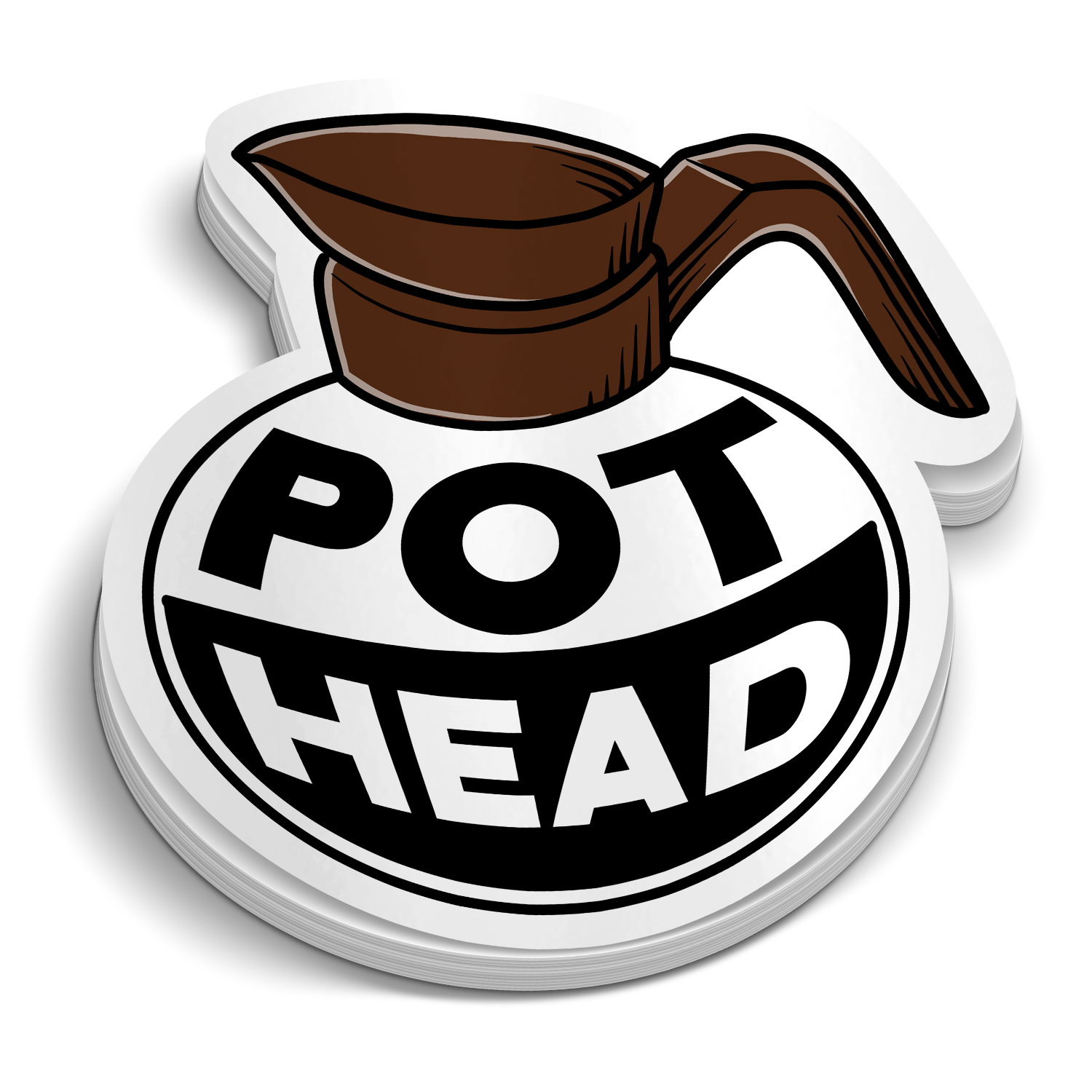 Coffee Pot Head Sticker