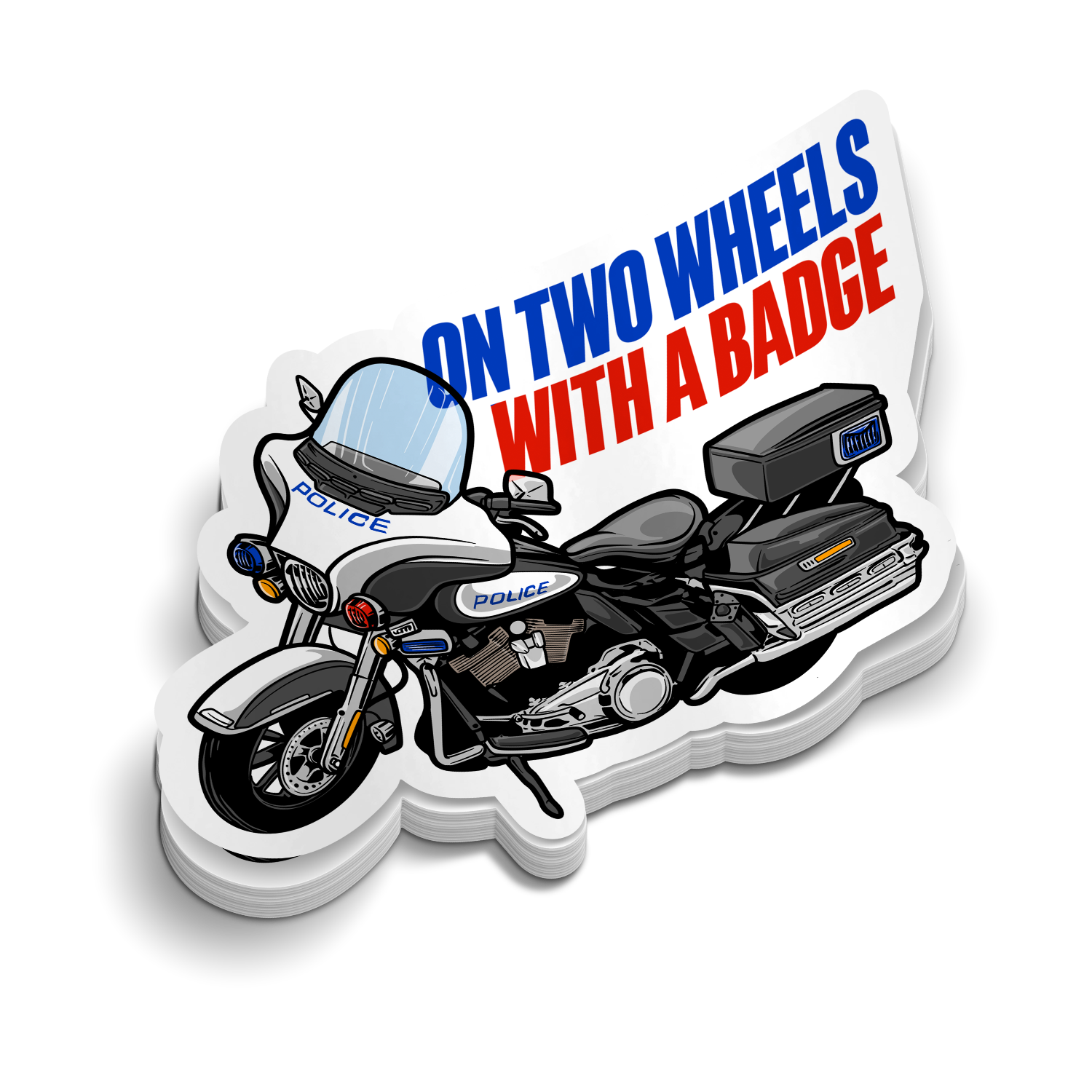 On Two Wheels - Police Laptop Stickers