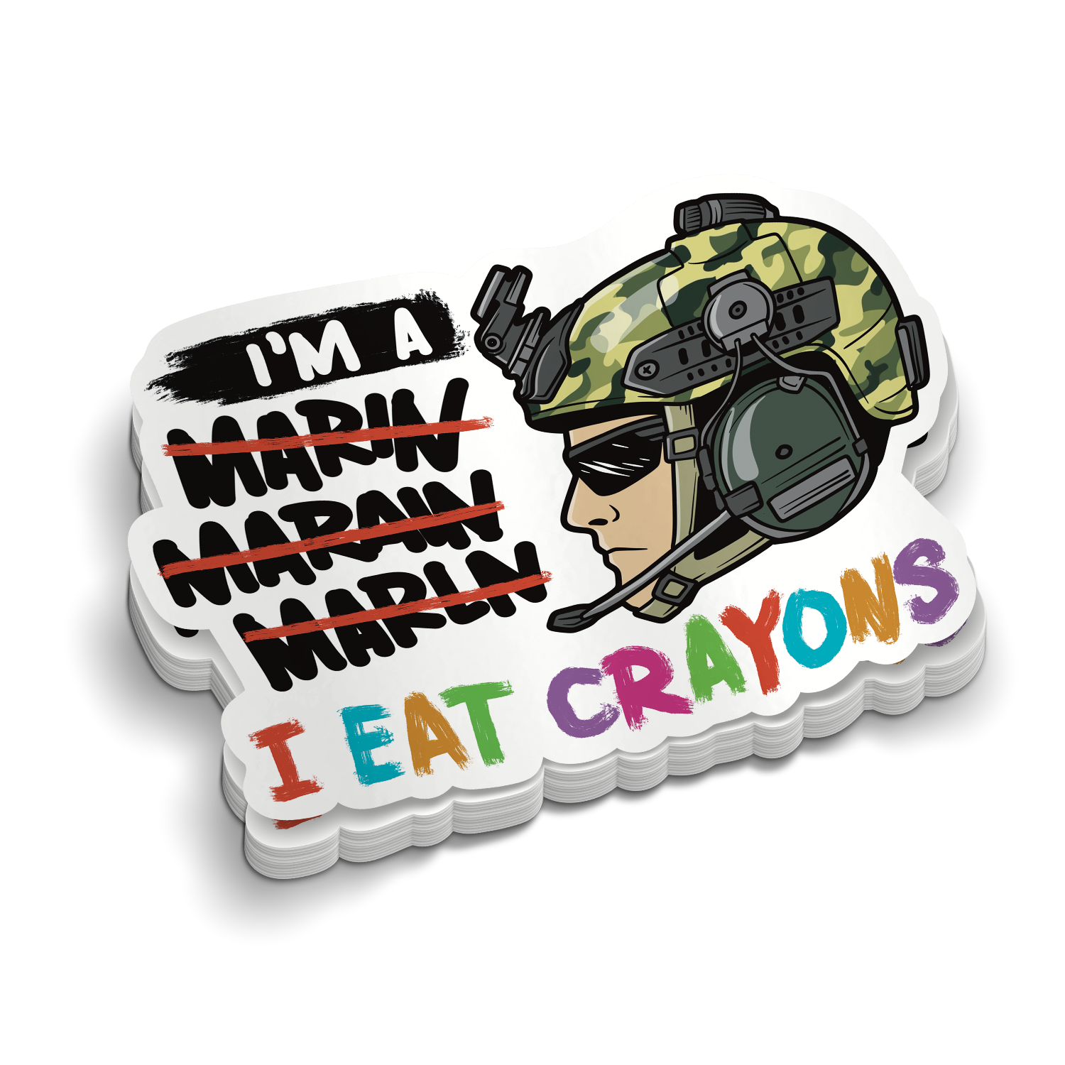 I Eat Crayons | Funny Marines Stickers | Perfect for Tumblers