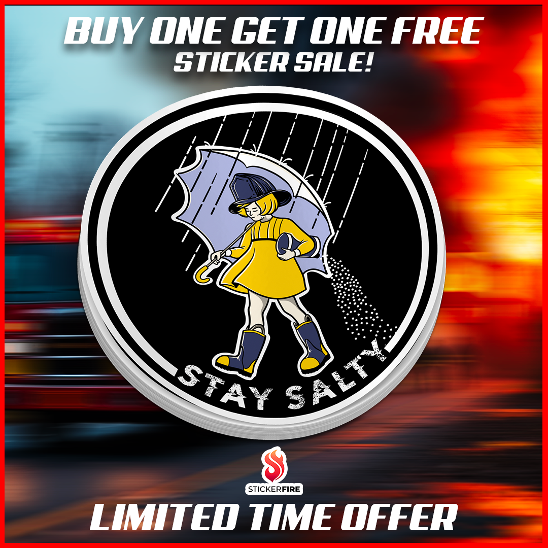 Salty Fireman Sticker Firefighter Stickers | Waterproof Firehouse Humor Decals | Perfect for ...