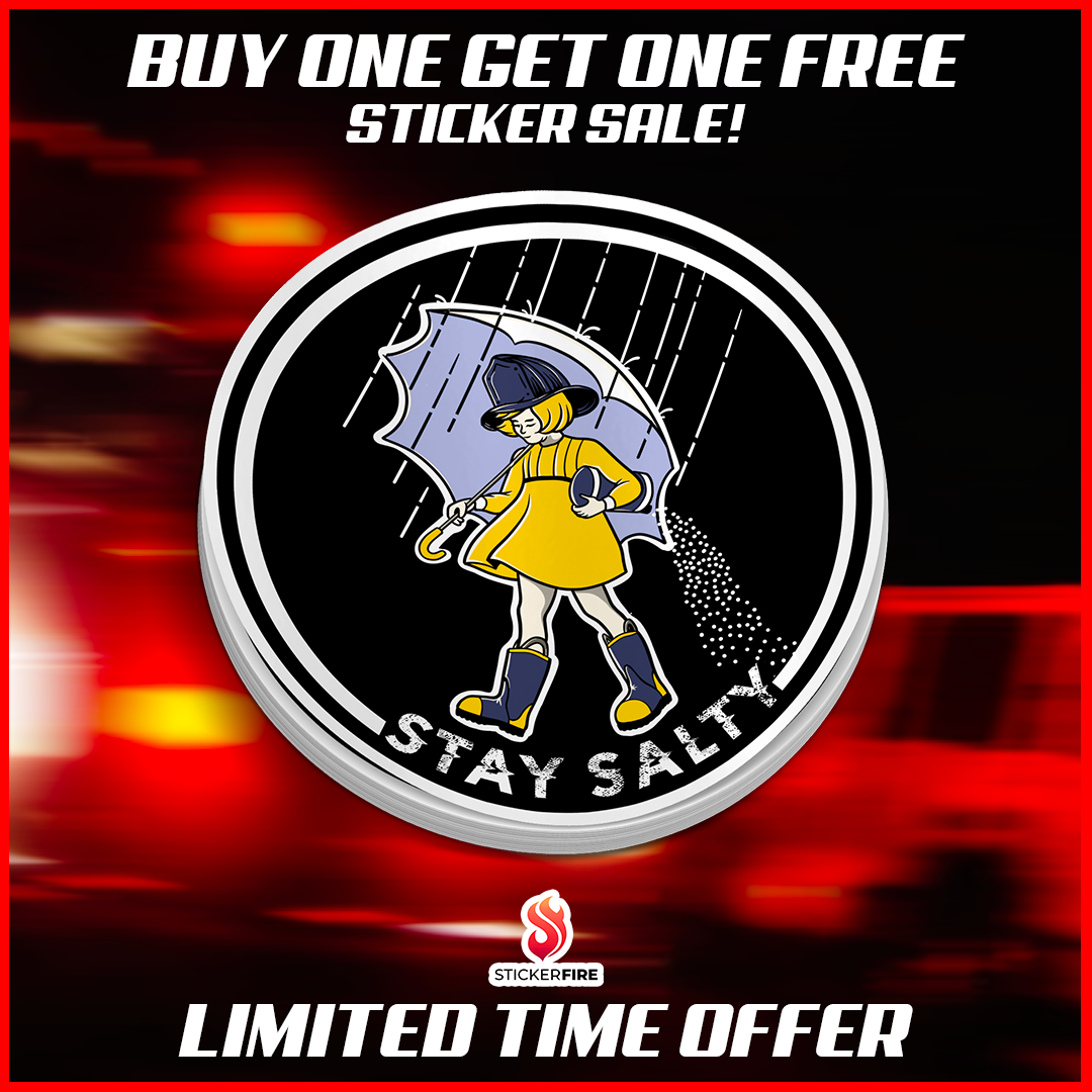 Salty Fireman Sticker Firefighter Stickers | Waterproof Firehouse Humor Decals | Perfect for ...