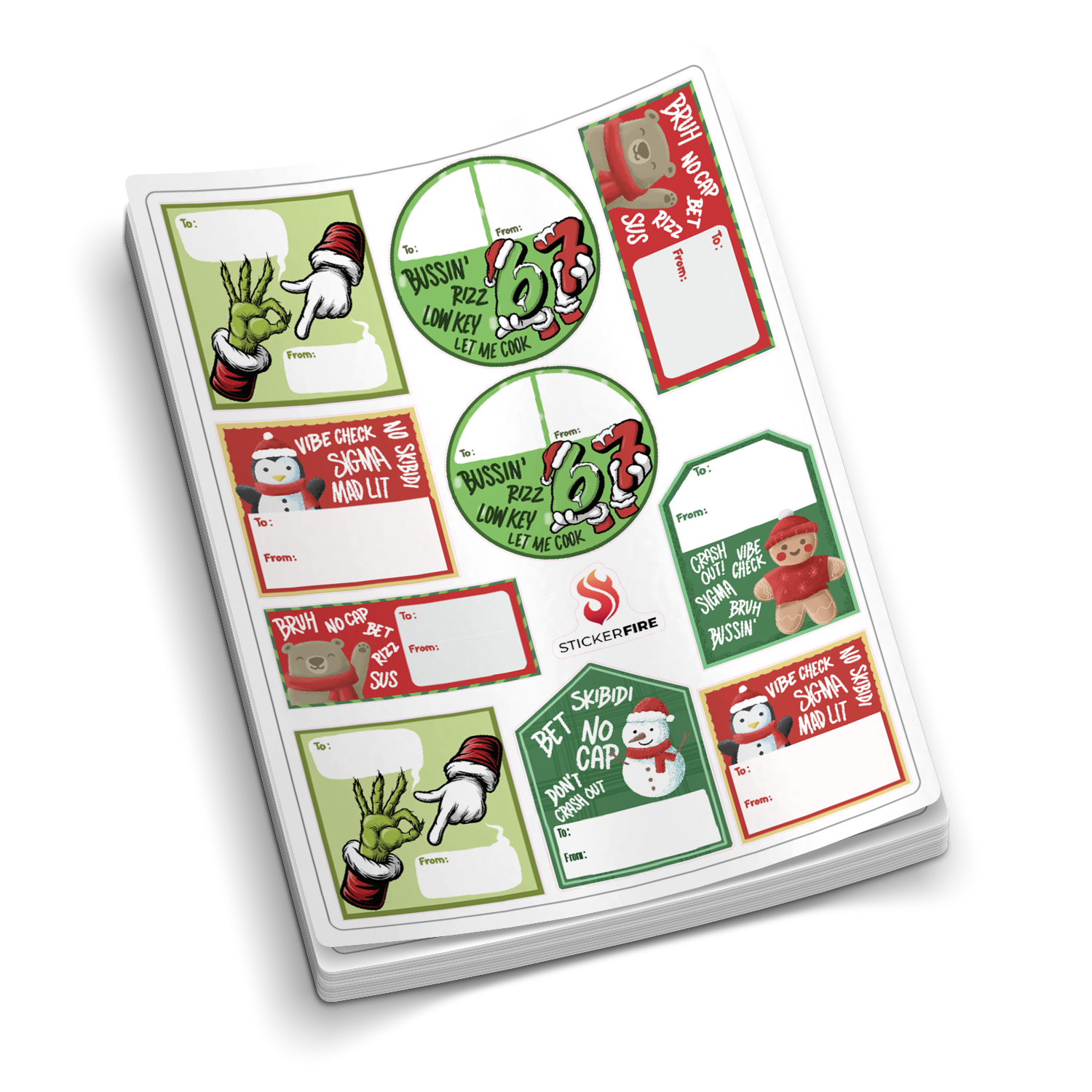 Kid's Gen Alpha Slang Christmas Gift Tags