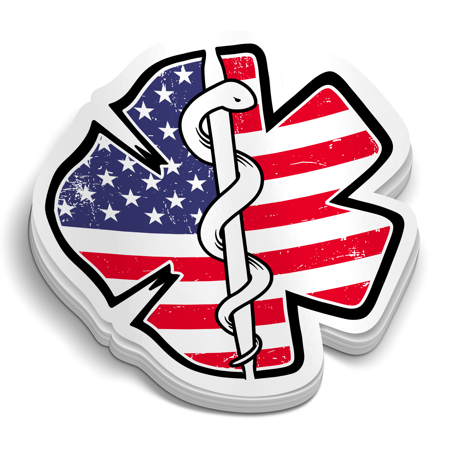 Fire EMS Flag Sticker