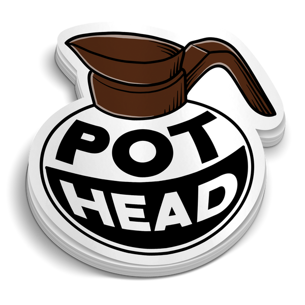 pothead coffee sticker Coffee Pot Head Sticker