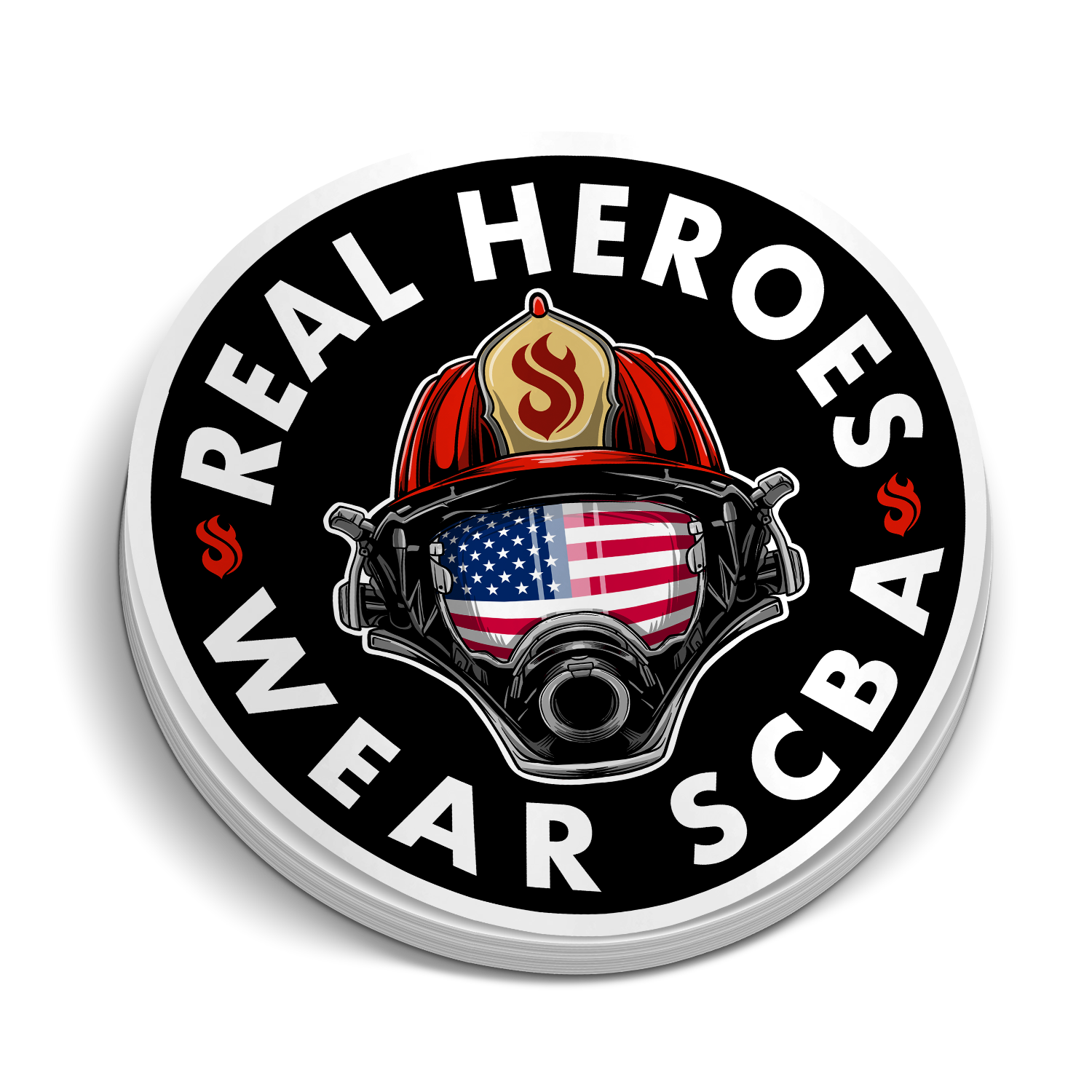 Real Heros Wear SCBA | Firefighter Gear Stickers