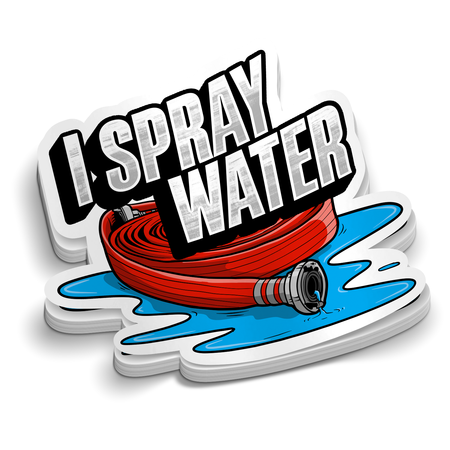 I Spray Water | Funny Firefighter Stickers