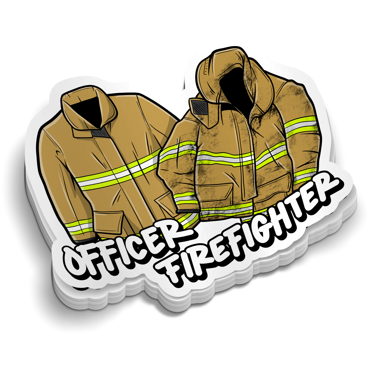 Officer vs Firefighter - Funny Firefighting Stickers