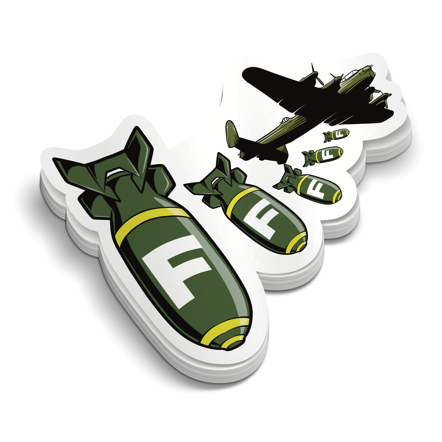 Bomb Shape Sticker Dropping F-Bombs | Funny Military Stickers | Perfect for Tumblers
