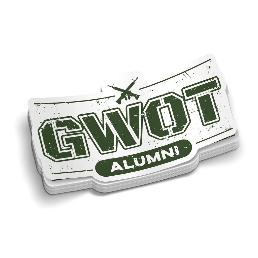 Global War On Terror Alumni | Funny GWOT Stickers | Perfect for Coffee Cups