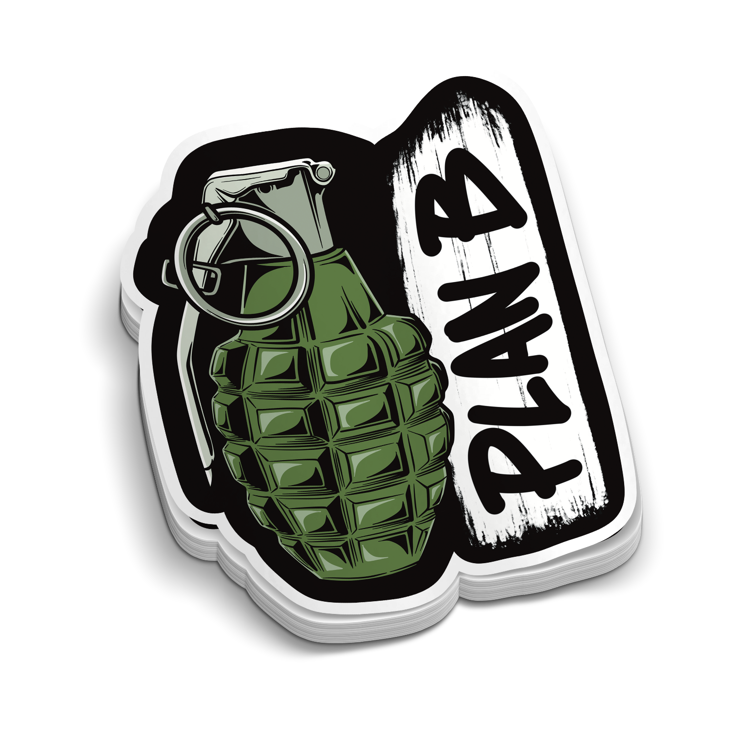 Plan B Grenade | Funny Military Stickers | Perfect for Tumblers