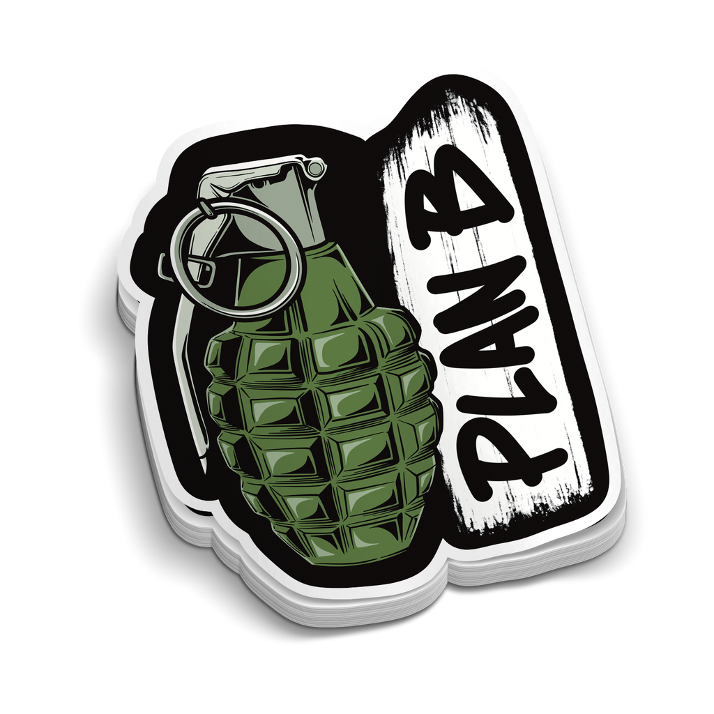 Plan B Grenade | Funny Military Stickers | Perfect for Tumblers