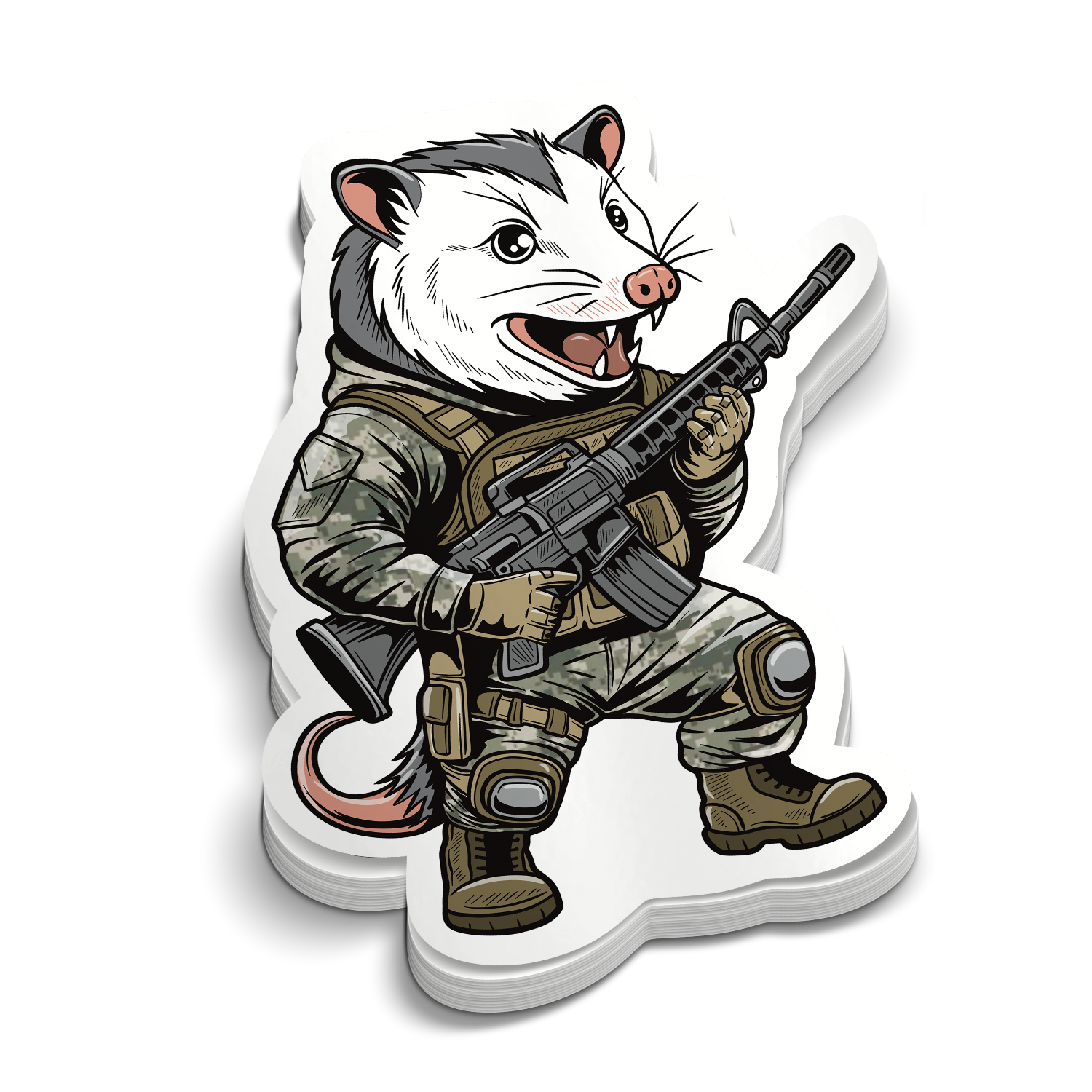 Possum Soldier | Funny Military Stickers | Perfect for Laptops