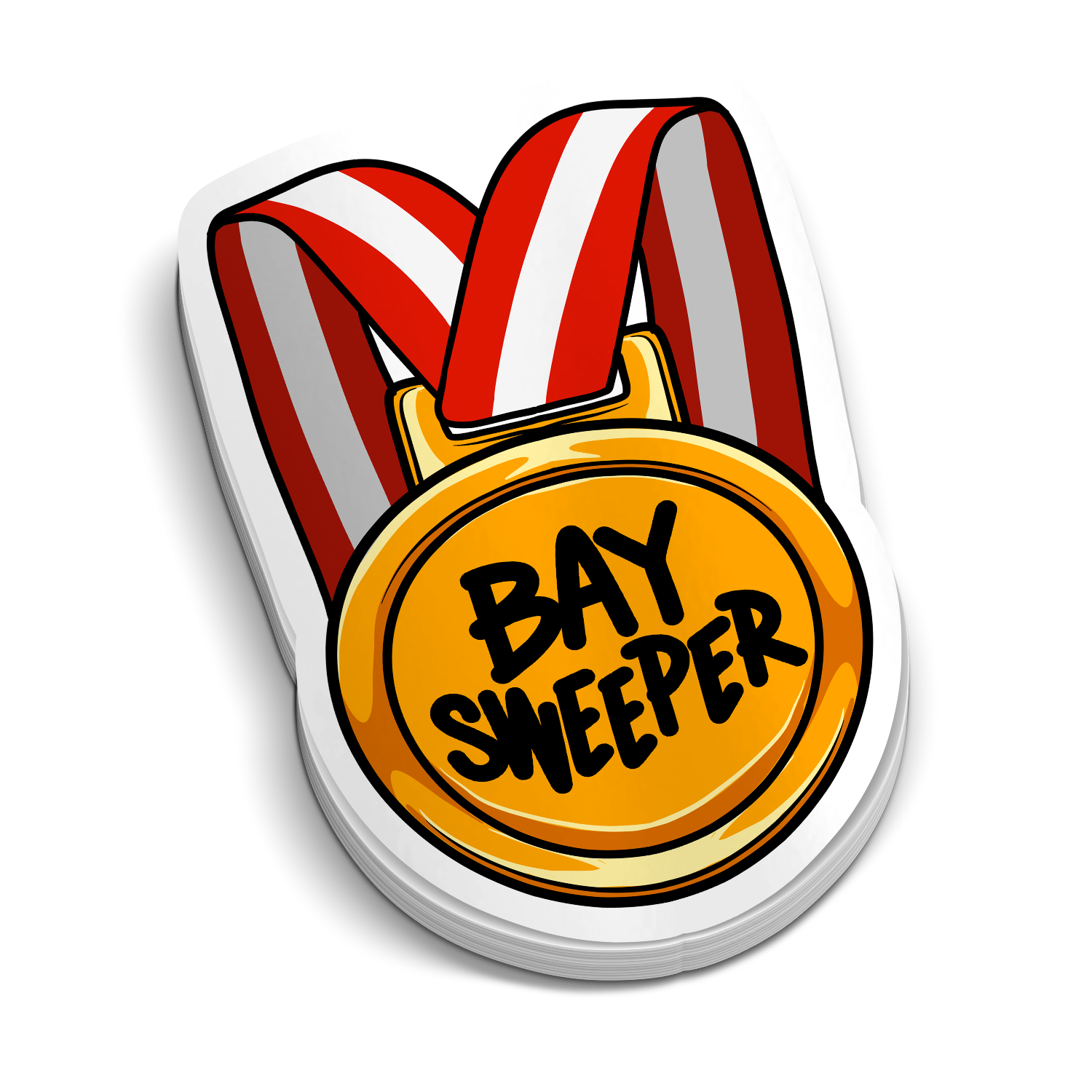 Bay Sweeper Medalist - Funny Firefighter Stickers