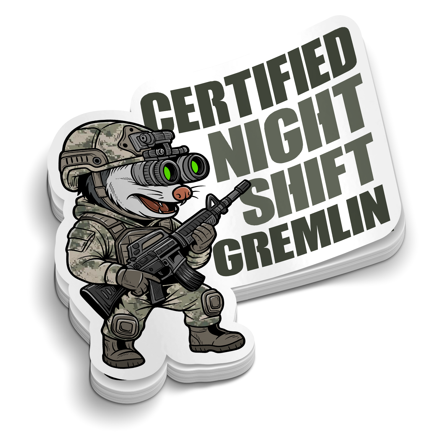Certified Night Shift | Funny Military Stickers