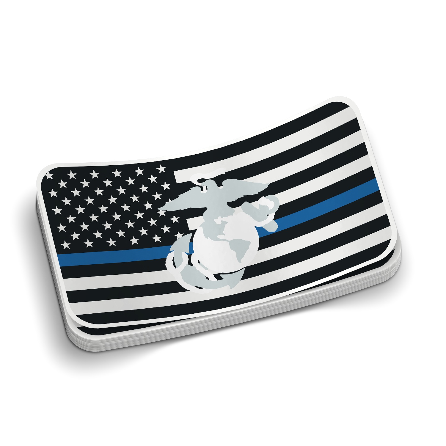Blue Line Marine - Blue Marine Tumbler Stickers