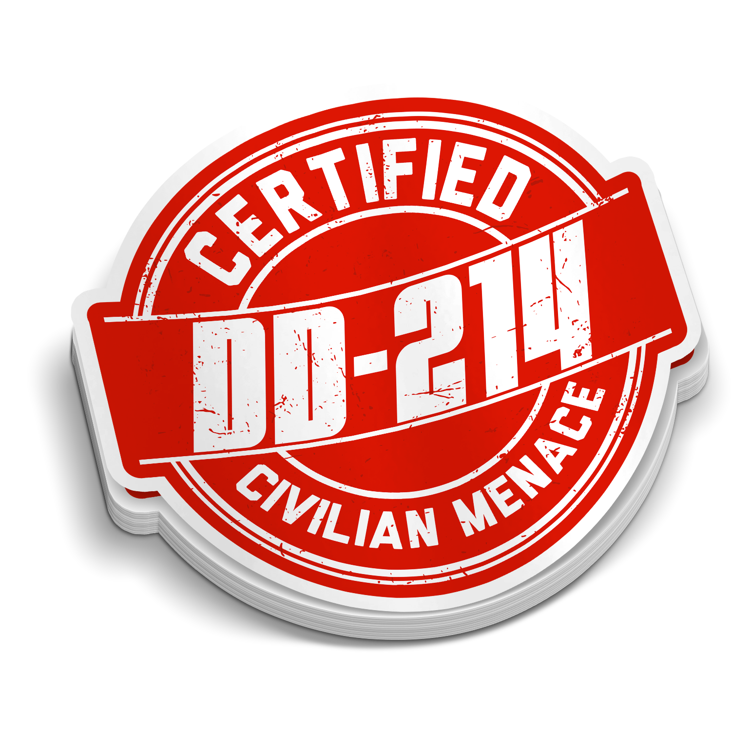 Certified DD-214 Menace | Funny Military Stickers